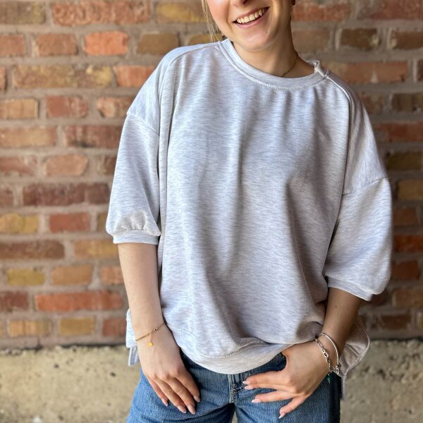 Kurzarm-Sweatshirt "Weekend" grau One Size