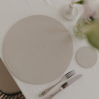 Wendbares Platzset "Das Leben ist schön" Creme von Eulenschnitt