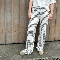 Gestreifte Hose weiß-khaki" One Size