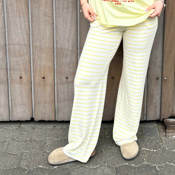 Gestreifte Hose weiß-buttergelb" One Size