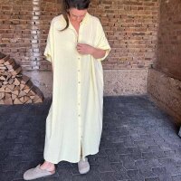 Langes Musselin-Hemdkleid "buttergelb" One Size