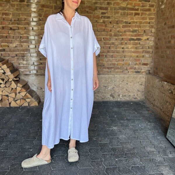 Langes Musselin-Hemdkleid "weiß" One Size