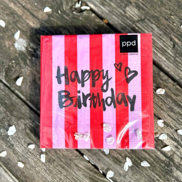 Serviette 33x33 "Happy Birthday"