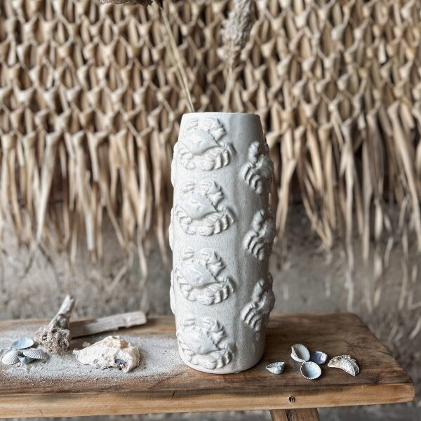 Vase Krabben beige