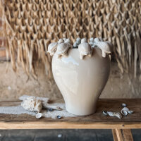 Kopie von Vase Muscheloptik weiß #1