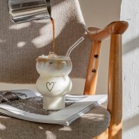 Double Bubble Glas Herz von Eulenschnitt