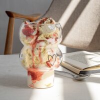 Double Bubble Glas Herz von Eulenschnitt