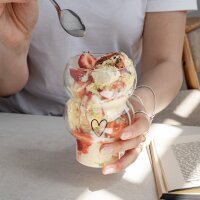 Double Bubble Glas Herz von Eulenschnitt