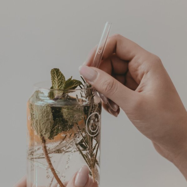 Strohhalme Herz aus Glas 20cm 4er Set von Eulenschnitt