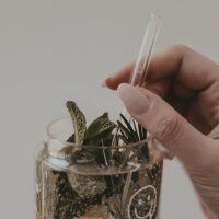 Strohhalme Smiley aus Glas 20cm 4er Set von Eulenschnitt