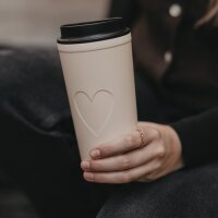 To go Becher Herz creme von Eulenschnitt