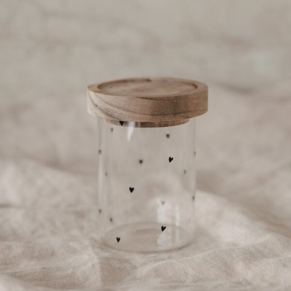 Vorratsglas Mini "Herzen schwarz" von Eulenschnitt
