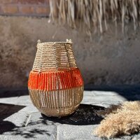 Laterne Seegras "natur-orange" S