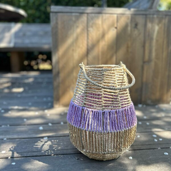 Laterne Seegras "natur-lila"