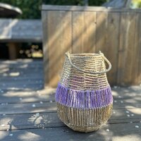 Laterne Seegras "natur-lila"