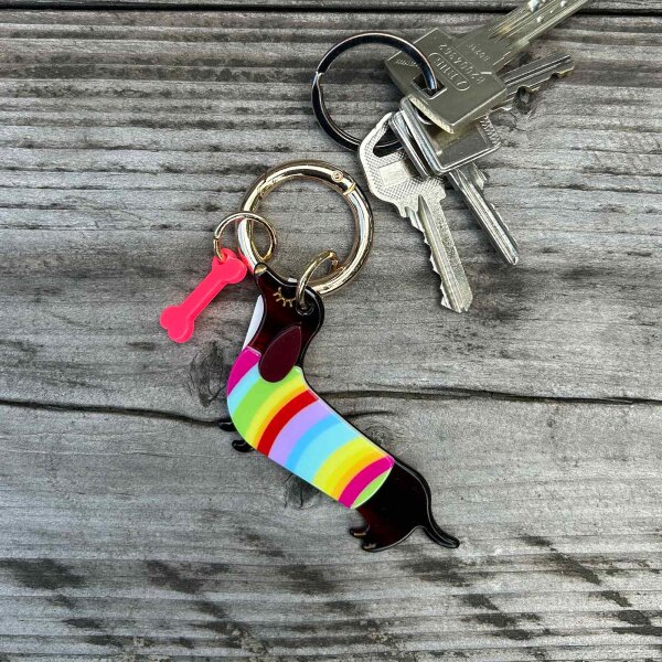 Anhänger Dackel Regenbogen