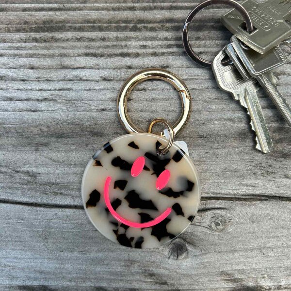 Anhänger "Smiley Leo neonpink
