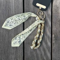 Handykette mit Satinband kurz "buttergelb"