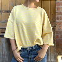 Sweat-T-Shirt "Streifen" gelb-beige One Size