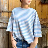 Sweat-T-Shirt "Streifen" rosa-hellblau One Size