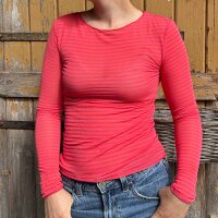 Cashmere-Viskose-Mix-Shirt "Streifen neoncoral"...
