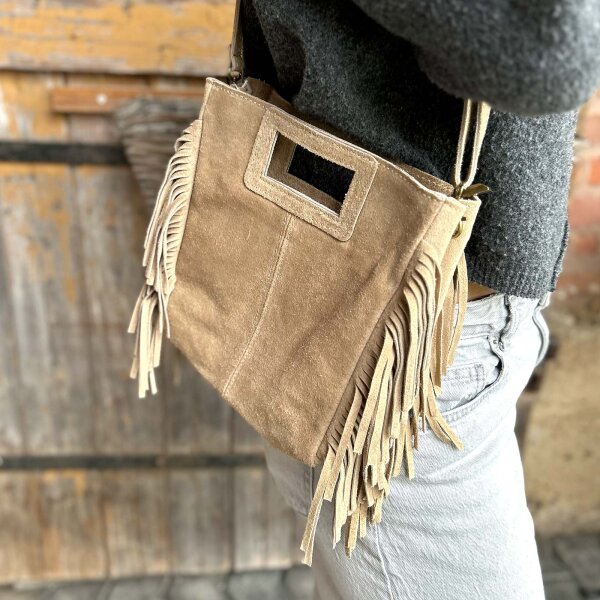 Umhängetasche Western-Stil beige