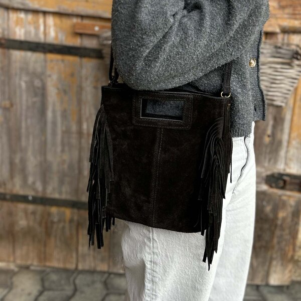 Umhängetasche Western-Stil schwarz