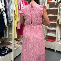 Maxi-Musselinkleid mit Volant "Leo rosa" One Size