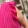 Maxi-Musselinkleid mit Volant "feiner Streifen pink-rot" One Size