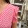 Maxi-Musselinkleid mit Volant "feiner Streifen rosa-neonorange" One Size