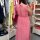 Maxi-Musselinkleid mit Volant "feiner Streifen rosa-neonorange" One Size
