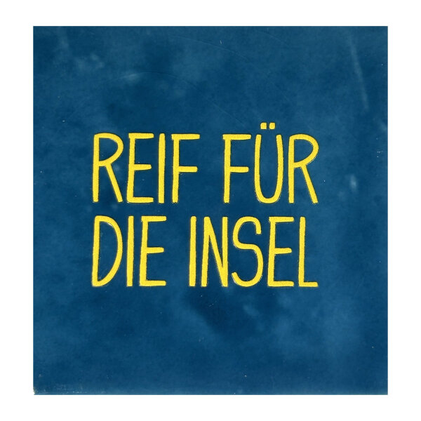 Bunte Fliese "Reif für die Insel" von Yett