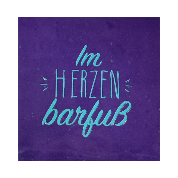 Bunte Fliese "Im Herzen barfuß" von Yett