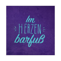 Bunte Fliese "Im Herzen barfuß" von Yett