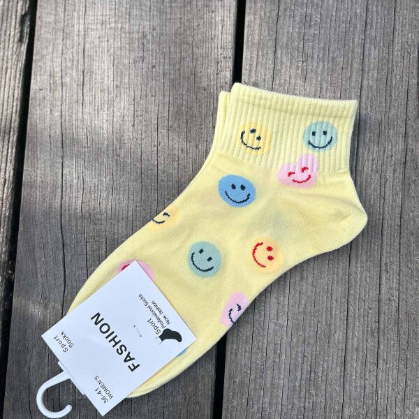 Socke Smiley buttergelb 36-41