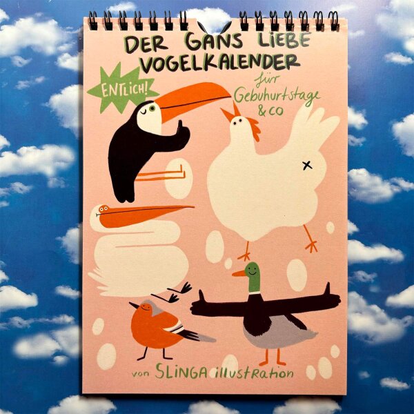 Gans lieber Vogelkalender von Slinga Illustration