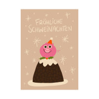 Postkarte "Fröhliche Schweinachten" von...