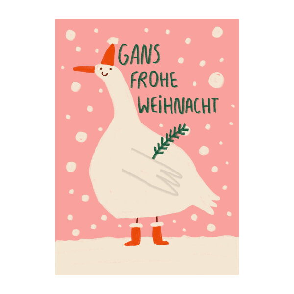 Postkarte "Gans frohe Weihnacht" von Slinga Illustration