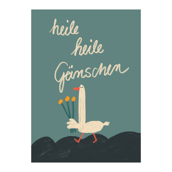 Postkarte "Heile Heile Gänschen" von Slinga Illustration