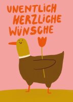 Postkarte "Unentlich Herzliche Wünsche"...