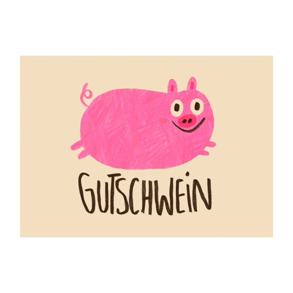 Postkarte "Gutschwein" von Slinga Illustration