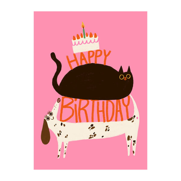 Postkarte "Birthday Tiere" von Slinga Illustration