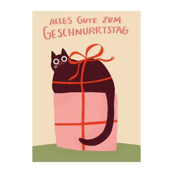 Postkarte "Alles Gute zum Geschnurrtstag" von Slinga Illustration