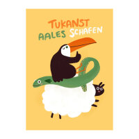 Postkarte "Tukanst aales schafen" von Slinga...