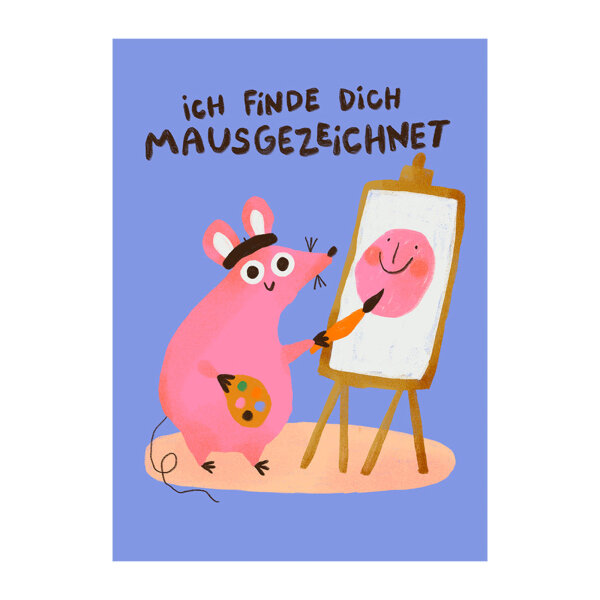 Postkarte "Ich finde dich mausgezeichnet" von Slinga Illustration