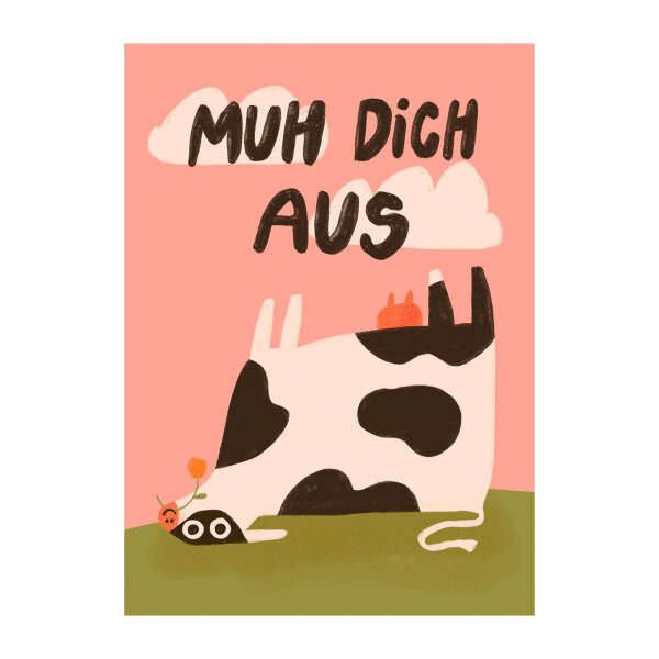 Postkarte "Muh dich aus" von Slinga Illustration