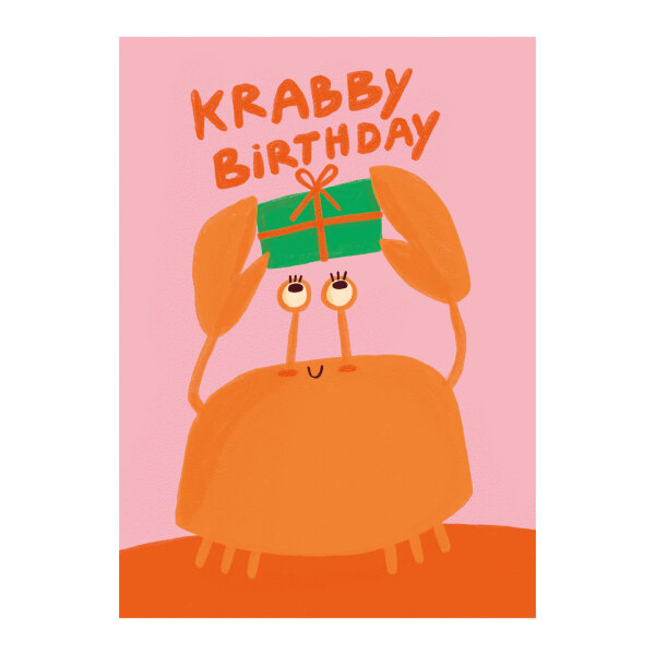 Postkarte "Krabby Birthday" von Slinga Illustration