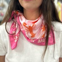 Großes Viskosetuch "Lobster pink-orange"