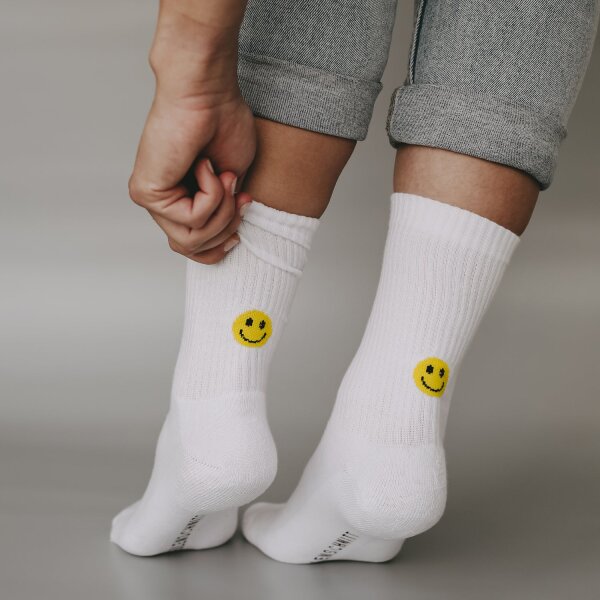 Socken "Smiley gelb" von Eulenschnitt 43-46