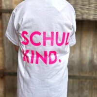 Kinder-T-Shirt "Smiley-Schulkind" neonpink von...